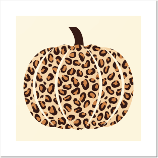 Thanksgiving leopard pumpkin print Posters and Art